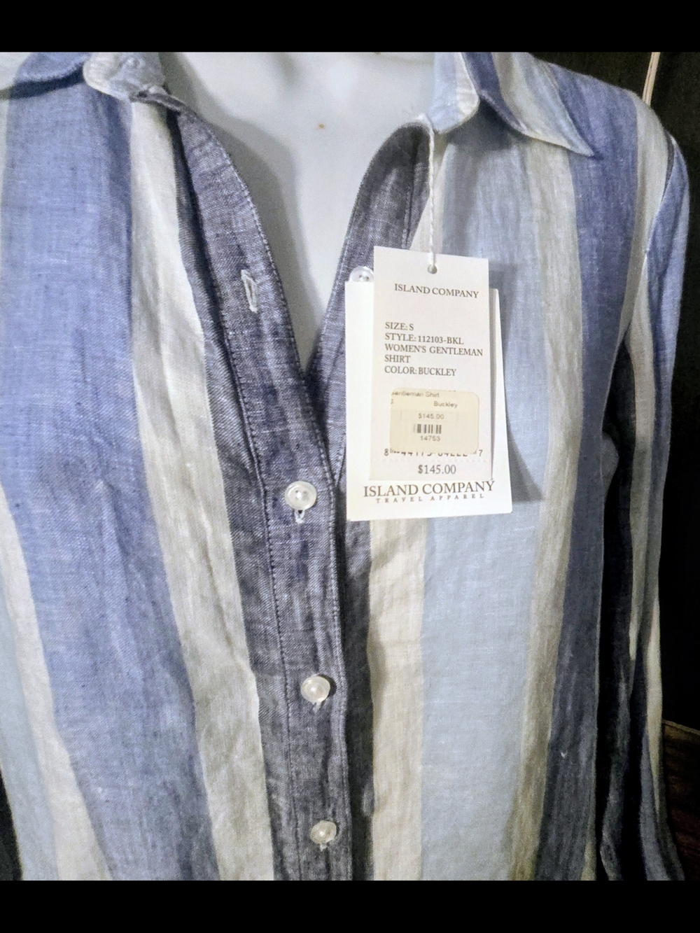 Island Company** NWT** Linen Button-Down Shirt Beachy And Boho Style - Picture 4 of 8